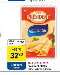 Tesco Président plátky nabídka