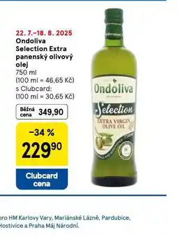 Tesco Ondoliva selection extra panenský olivový olej nabídka