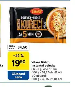 Tesco Vitana bistro instantní polévka nabídka