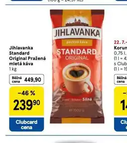Tesco Jihlavabka standard originla pražená mletá káva nabídka