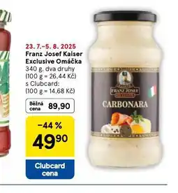 Tesco Franz josef kaiser exclusive omáčka nabídka