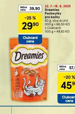 Tesco Dreamies pochoutky pro kočky nabídka