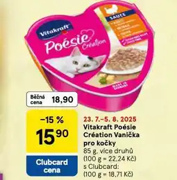 Tesco Vitakraft poésie création vanička pro kočky nabídka