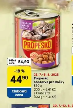 Tesco Propesko konzerva pro kočky nabídka