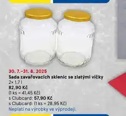 Tesco Sada zavařovacích sklenic se zlatými víčky nabídka