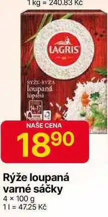 Hruška Lagris Rýže loupaná varné sáčky 4 × 100 g nabídka