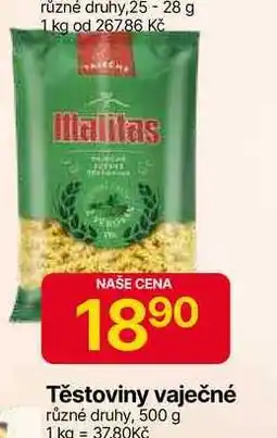 Hruška Malitas Těstoviny vaječné různé druhy, 500 g nabídka