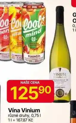 Hruška Vína Vinium různé druhy, 0,75l nabídka