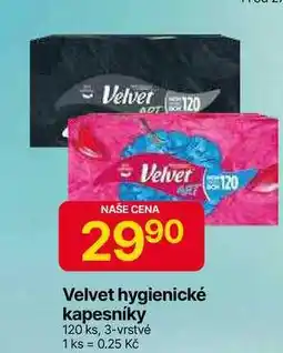 Hruška Velvet hygienické kapesníky 120 ks, 3-vrstvé nabídka