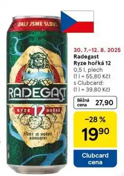 Tesco Radegast Ryze Hořká 12 nabídka