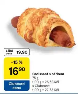 Tesco Croissant s párkem nabídka