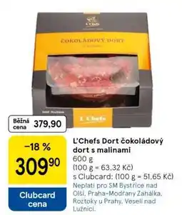 Tesco L'Chefs Dort čokoládový dort s malinami nabídka