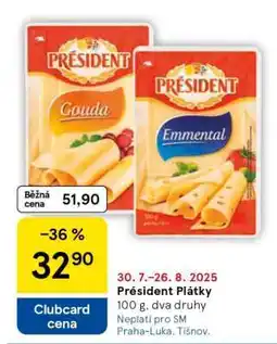 Tesco Président plátky nabídka