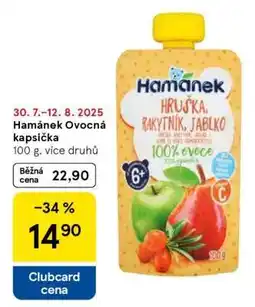 Tesco Hamánek ovocná kapsička nabídka