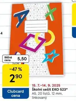 Tesco Školní sešit EKO 523 nabídka