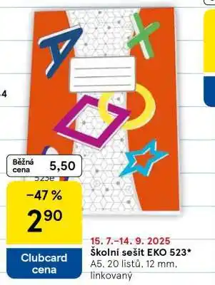 Tesco Školní sešit EKO 523 nabídka