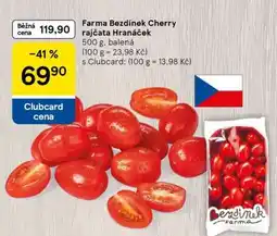 Tesco Farma Bezdínek Cherry rajčata Hranaček nabídka