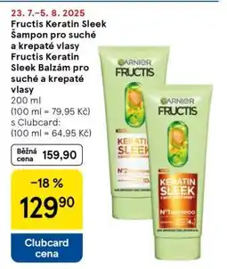 Tesco Fructis Keratin Sleek Šampon pro suché a krepaté vlasy nabídka