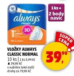 Penny Market Vložky Always Classic Normal nabídka
