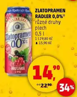 Penny Market Zlatopramen Radler 0,0% nabídka