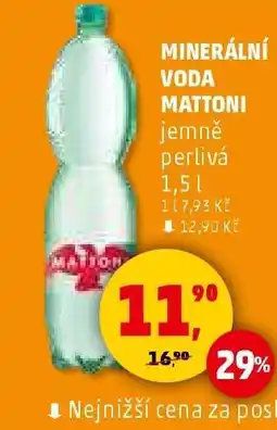 Penny Market MINERÁLNÍ VODA MATTONI nabídka
