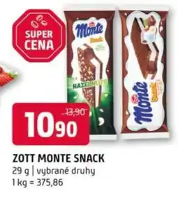 Terno Zott Monte Snack nabídka
