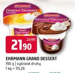 Terno Ehrmann Grand Dessert nabídka