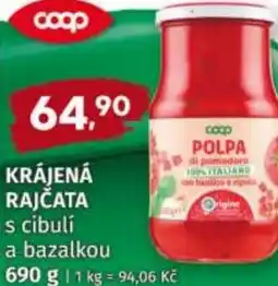 Trefa Krájená rajčata s cibulí a bazalkou nabídka