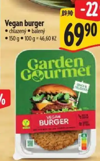 Albert Garden Gourmet Vegan burger nabídka
