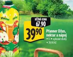 Albert Pfanner Džus, nektar a nápoj nabídka