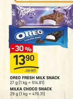 Flop OREO FRESH MILK SNACK 27 g nabídka