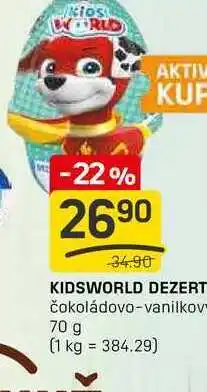 Flop KIDSWORLD DEZERT čokoládovo-vanilkový 70 g nabídka