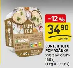 Flop LUNTER TOFU POMAZÁNKA vybrané druhy 150 g nabídka