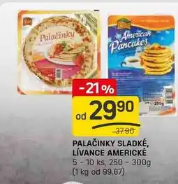 Flop PALAČINKY SLADKÉ, LÍVANCE AMERICKÉ 5-10 ks, 250-300g nabídka
