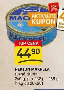 Flop NEKTON MAKRELA různé druhy 240 g. p.p. 132 g - 168 g nabídka