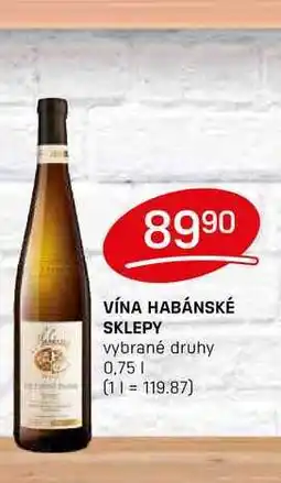 Flop VÍNA HABÁNSKÉ SKLEPY vybrané druhy 0,75l nabídka