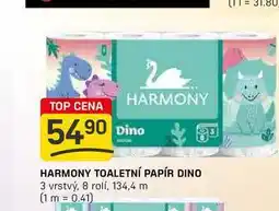 Flop HARMONY TOALETNÍ PAPÍR DINO 3 vrstvý, 8 rolí nabídka