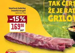 Billa Vepřová žebírka masitá na gril cena za 1kg nabídka