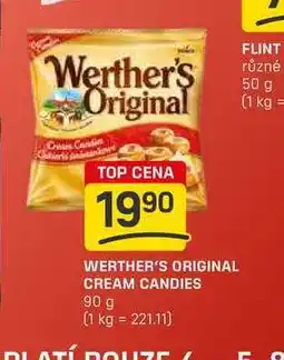 Flop WERTHER'S ORIGINAL CREAM CANDIES 90 g nabídka