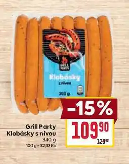 Billa Grill Party Klobásky s nivou 340 g nabídka