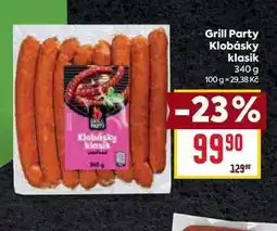 Billa Grill Party Klobásky klasik 340 g nabídka