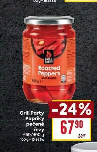 Billa Grill Party Papriky pečené řezy 650/400 g nabídka