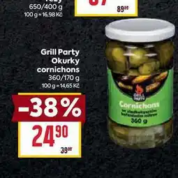 Billa Grill Party Okurky cornichons 360/170g nabídka