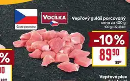 Billa Vepřový guláš porcovaný cena za 400 g nabídka