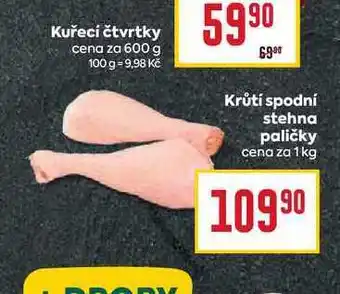 Billa Krůtí spodní stehna paličky cena za 1kg nabídka