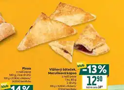 Billa Višňový šáteček, Meruňková kapsa z naší pece 1ks, 85 g nabídka