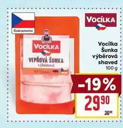 Billa Vocilka Šunka výběrová shaved 100g nabídka