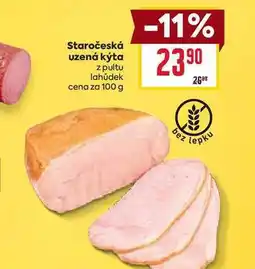 Billa Staročeská uzená kýta z pultu lahůdek cena za 100g nabídka