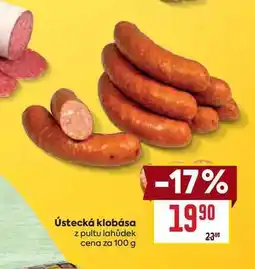 Billa Ústecká klobása z pultu lahůdek cena za 100g nabídka
