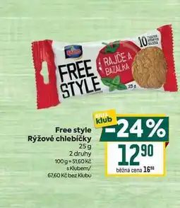 Billa Free style Rýžové chlebíčky 25 g nabídka